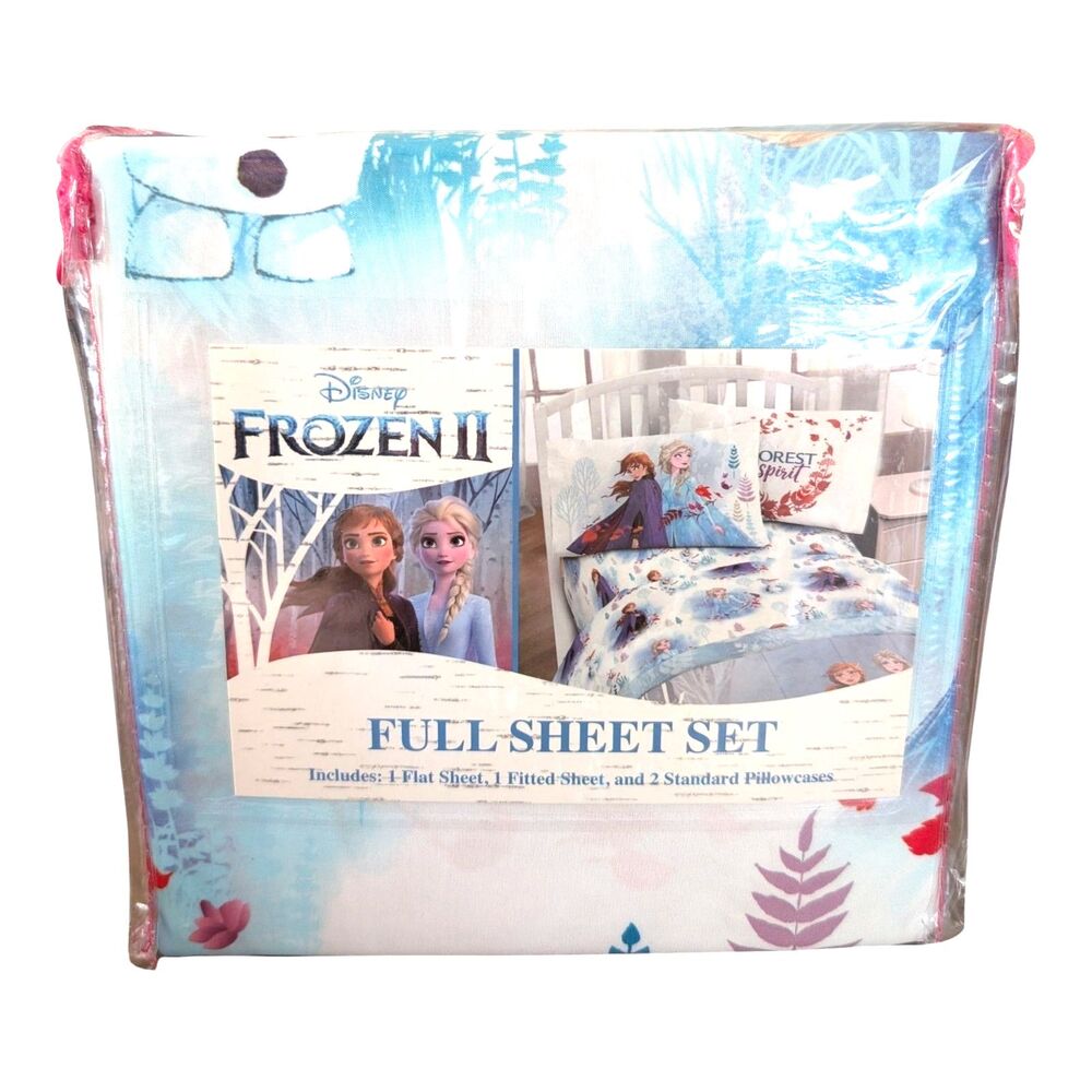 Disney Frozen 2: Polyester Full Sheet Set Elsa Anna Olaf Forest Spirit New